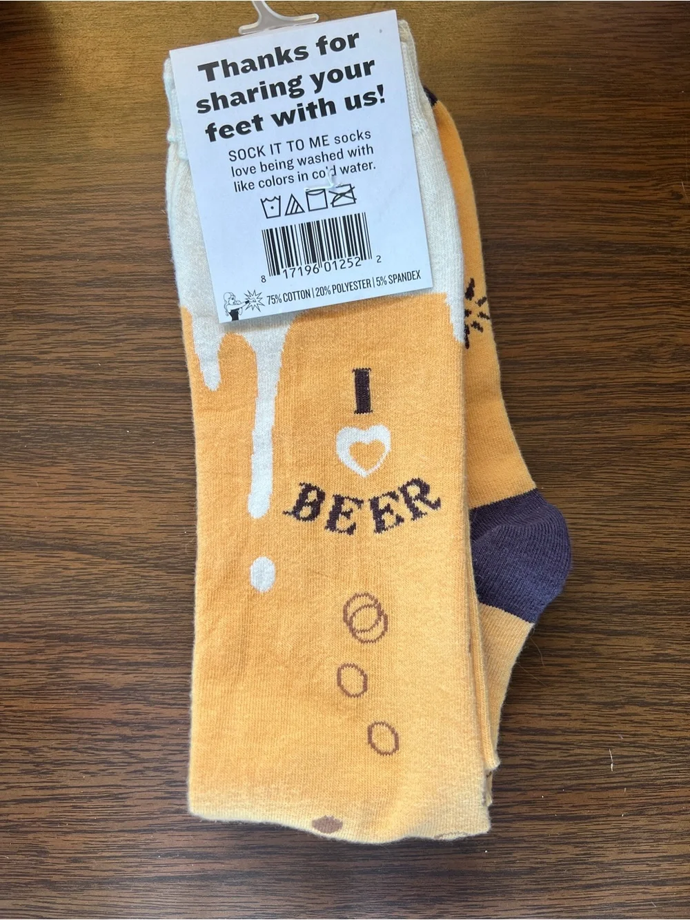 NWT- Women’s “I ❤️ beer” Knee-high Socks - One Size